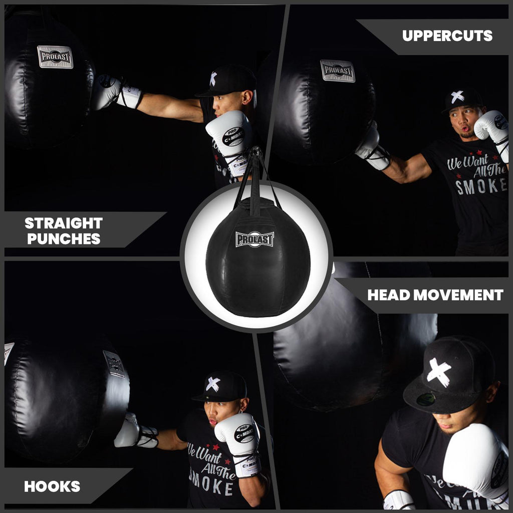 PROLAST Heavy Punching Bag WrecBall Body Snatcher Professional Boxing Training Muay Thai MMA Specialty - Filled (Black )