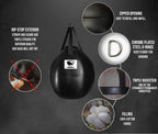 PROLAST Heavy Punching Bag WrecBall Body Snatcher Professional Boxing Training Muay Thai MMA Specialty - Filled (Black )