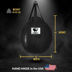 PROLAST Heavy Punching Bag WrecBall Body Snatcher Professional Boxing Training Muay Thai MMA Specialty - Filled (Black )