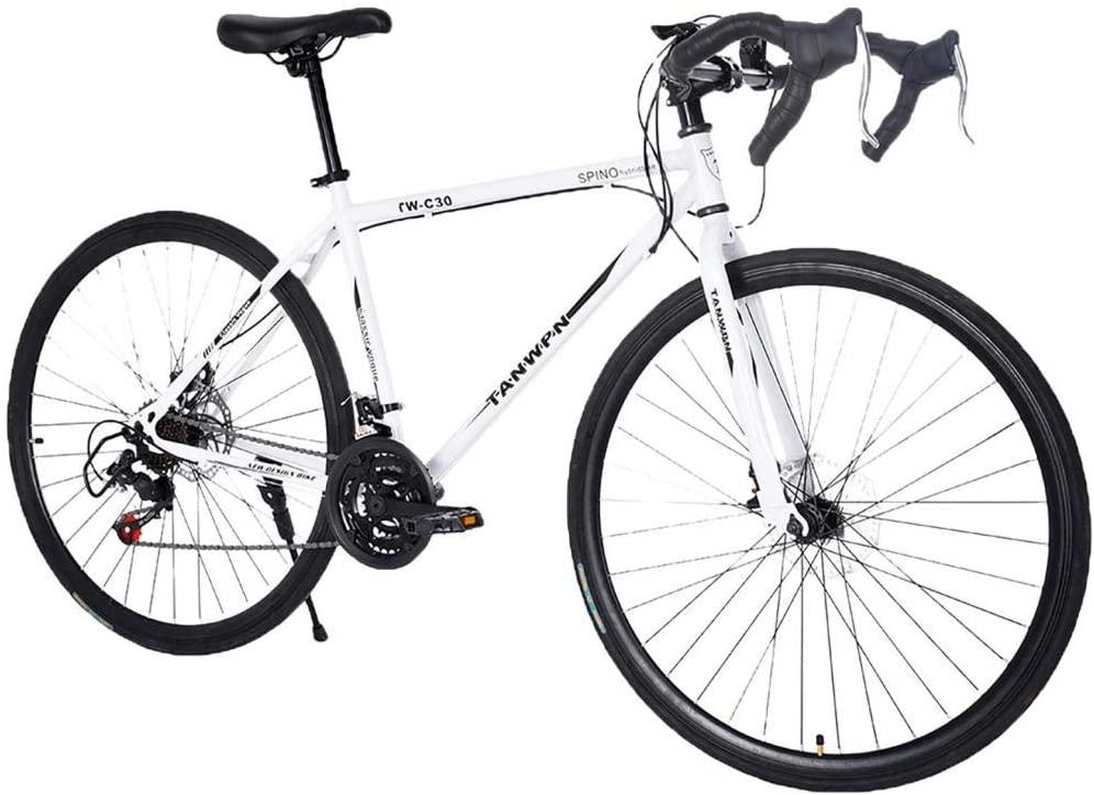 Ongmies 700C Wheels Road Bicycle, Begasso s Aluminum Alloy Frame, 21 Speed Disc Brakes Road Bike, for Men&amp;Women