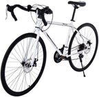 Ongmies 700C Wheels Road Bicycle, Begasso s Aluminum Alloy Frame, 21 Speed Disc Brakes Road Bike, for Men&amp;Women