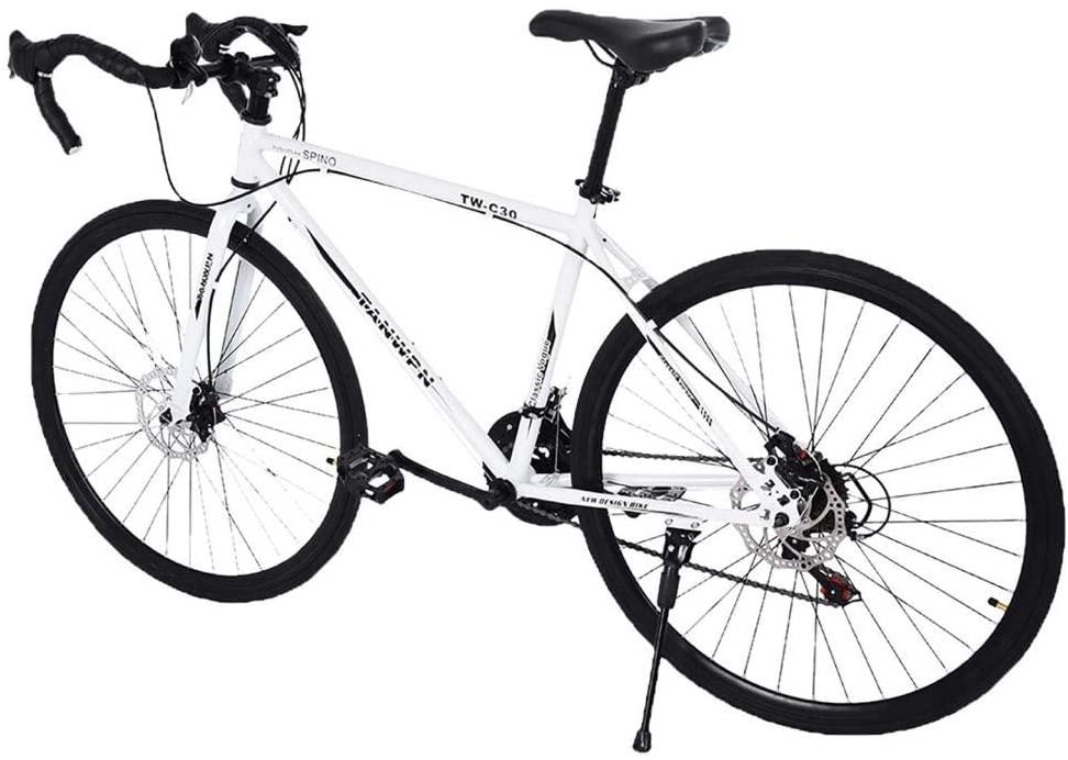 Ongmies 700C Wheels Road Bicycle, Begasso s Aluminum Alloy Frame, 21 Speed Disc Brakes Road Bike, for Men&amp;Women
