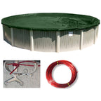 round ripstopper green &amp; black swimming pool winter cover (various sizes)
