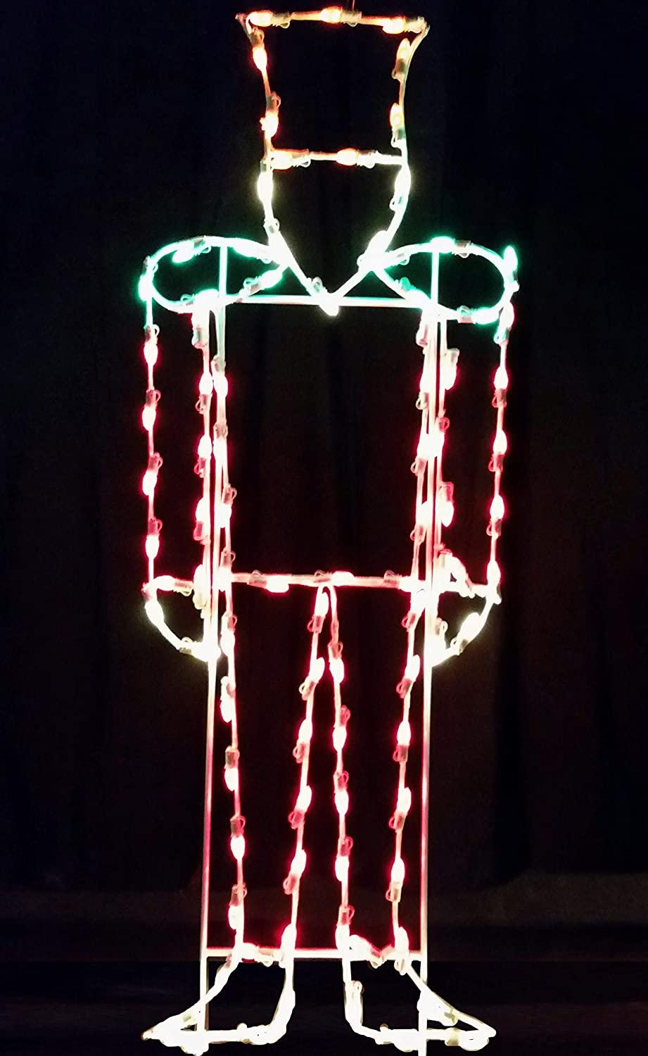 Queens of Christmas Toy Solider LED Ground Mount, 6', Red and Gold