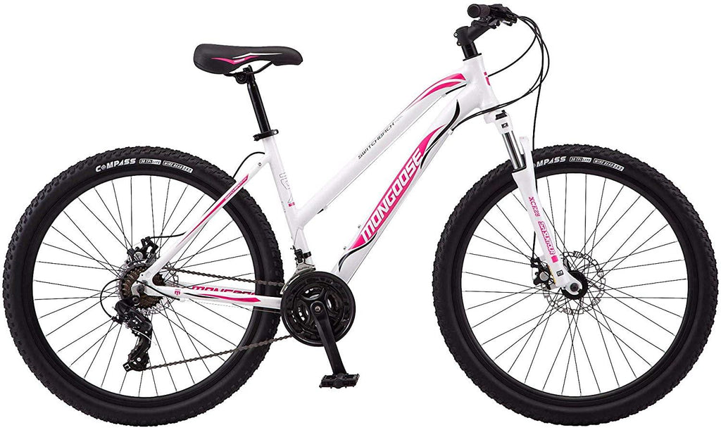 Mongoose Switchback Adult Mountain Bike, 8-21 Speeds, 27.5-Inch Wheels, Aluminum Frame, Disc Brakes, Multiple Colors