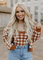 cardigan top set - camel