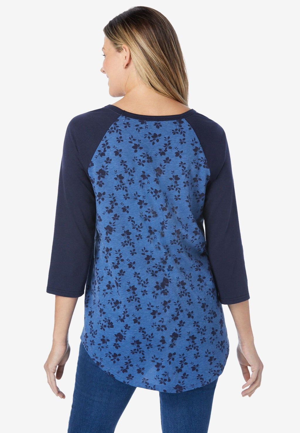 three-quarter sleeve baseball tee
