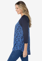 three-quarter sleeve baseball tee