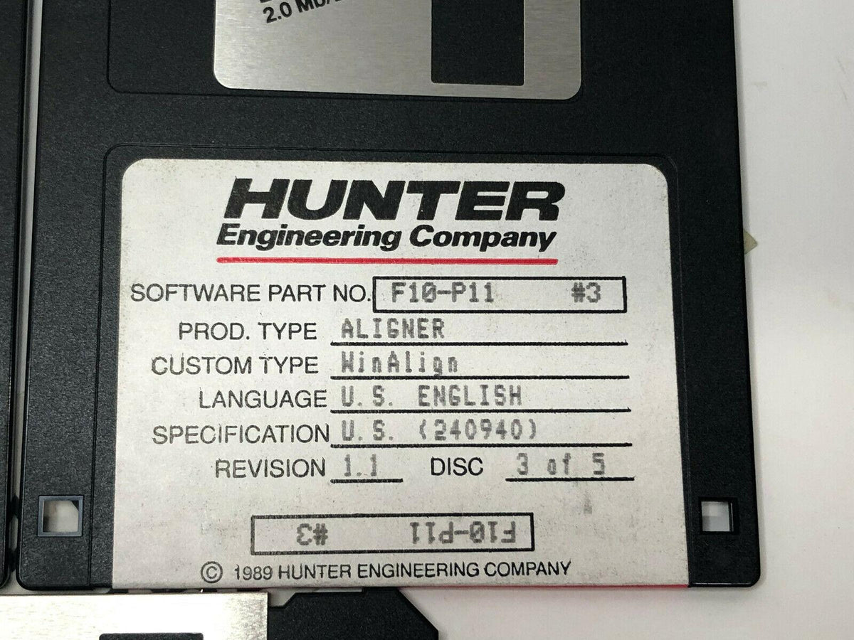 Hunter F10-P11 WinAlign Alignment 5 Floppy Disk Software Revision 1.1 P433