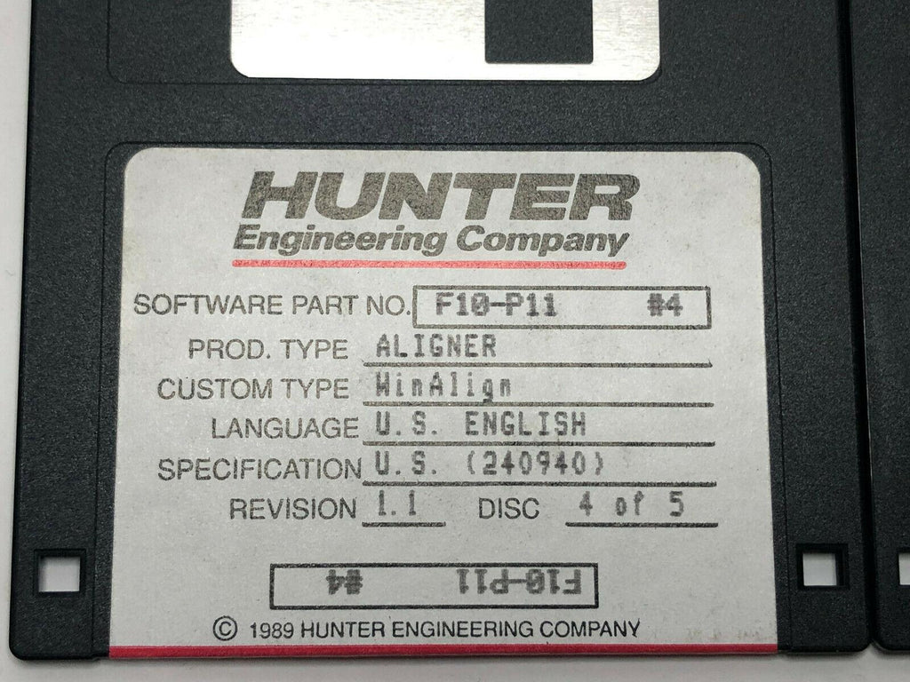 Hunter F10-P11 WinAlign Alignment 5 Floppy Disk Software Revision 1.1 P433