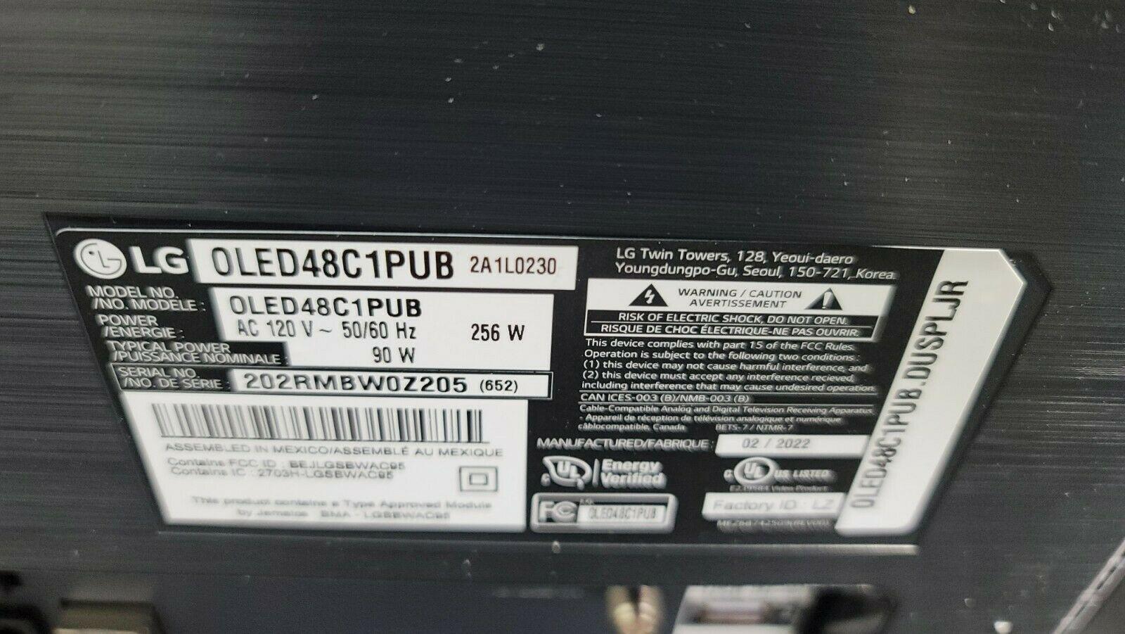 lg oled48c1pub 48" oled 4k smart tv