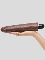 King Cock Whisper Quiet Realistic Dildo Vibrator 10 Inch, Flesh Brown | Flesh Brown