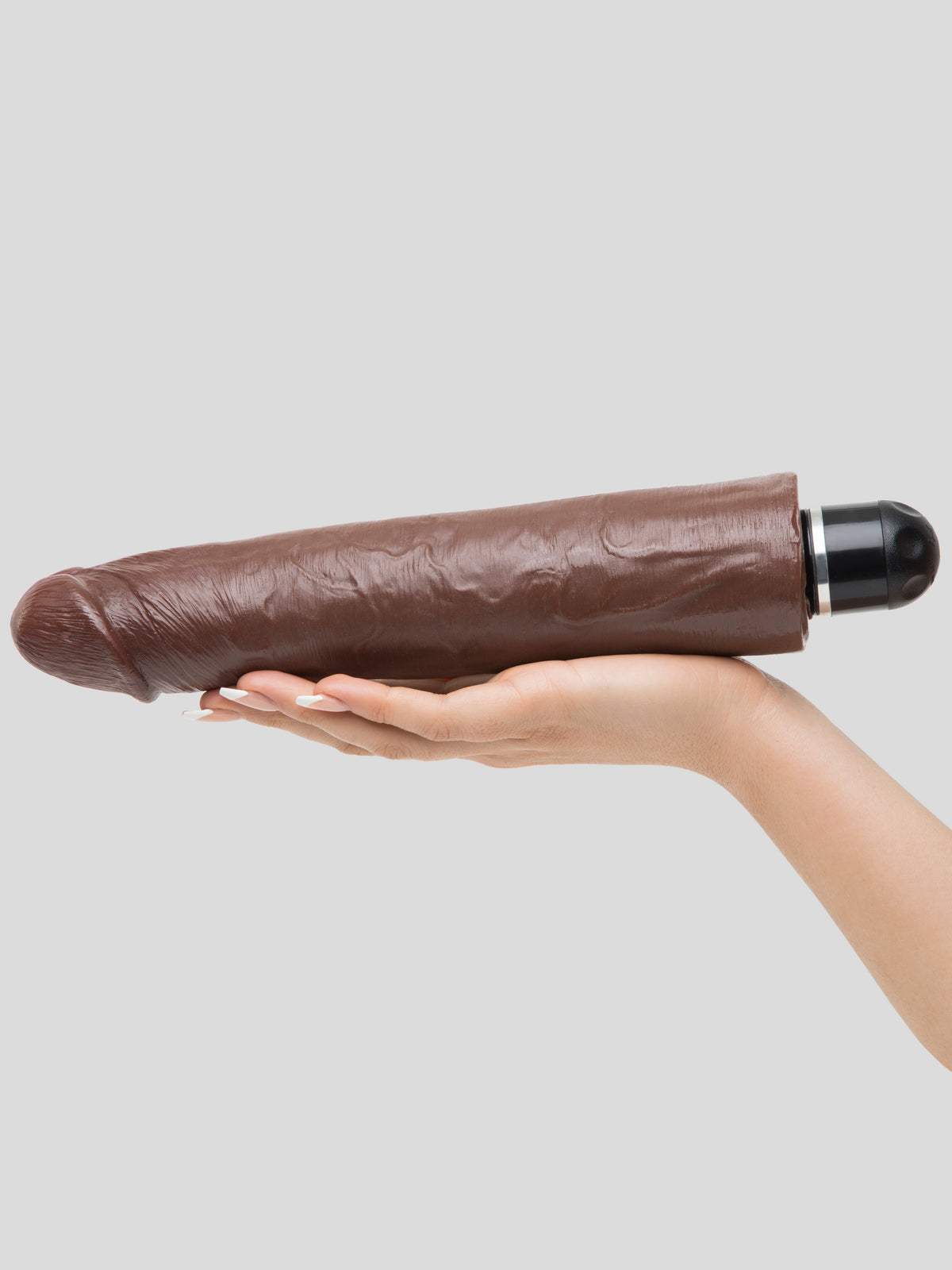 King Cock Whisper Quiet Realistic Dildo Vibrator 10 Inch, Flesh Brown | Flesh Brown