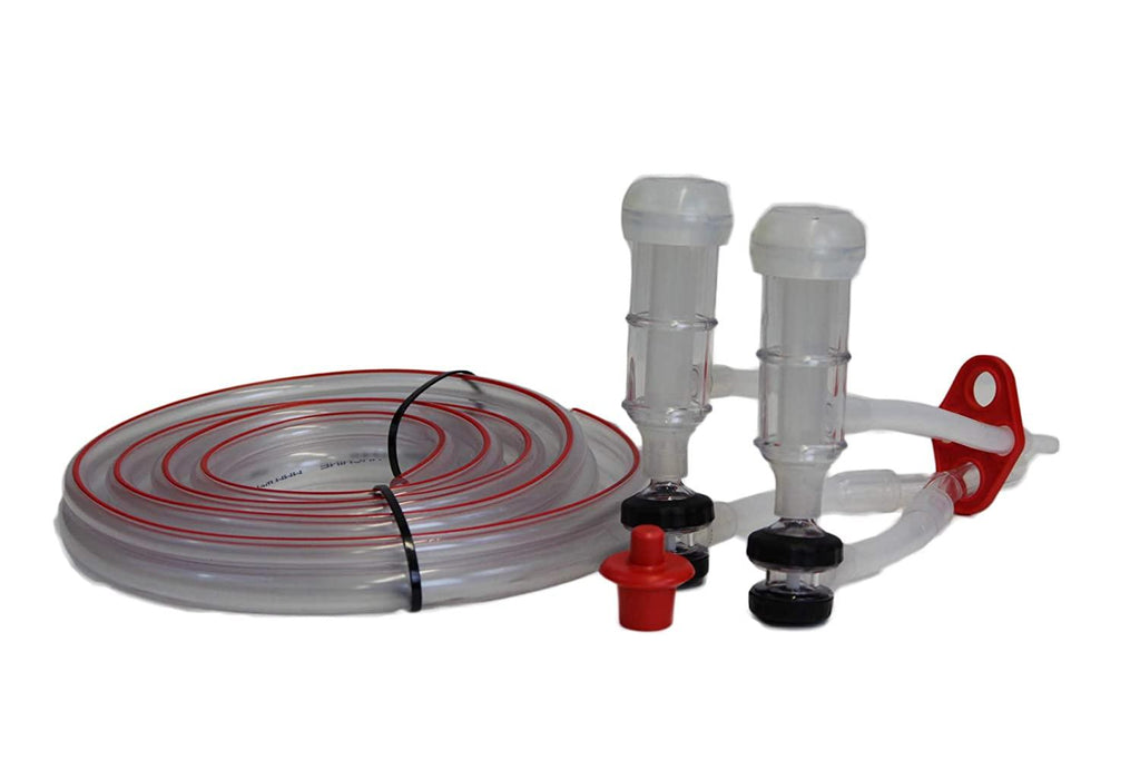 melasty, dwarf goat milking cluster group for milking machine with silicone liners, plastic shells, air hoses, automatic valves, blind stopper and 8 ft twin hose (milk and pulsator)