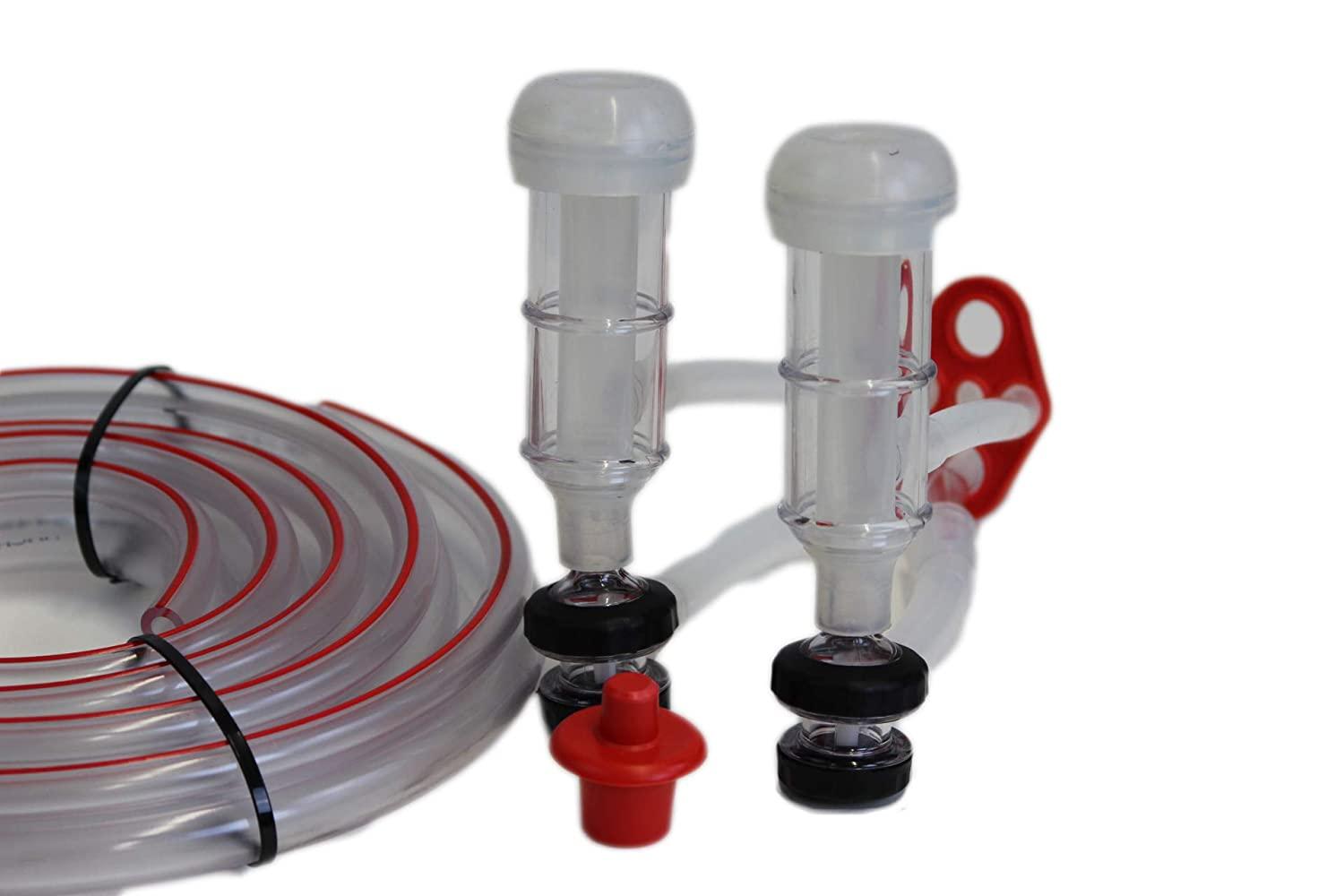 melasty, dwarf goat milking cluster group for milking machine with silicone liners, plastic shells, air hoses, automatic valves, blind stopper and 8 ft twin hose (milk and pulsator)