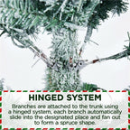 Prelit Snow Flocked Artificial Christmas Tree KingsFir Pencil Tree w/ Stand
