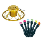 Gold Metal Rotating Christmas Tree Stand w/Twinkly App Controlled RGB Lights