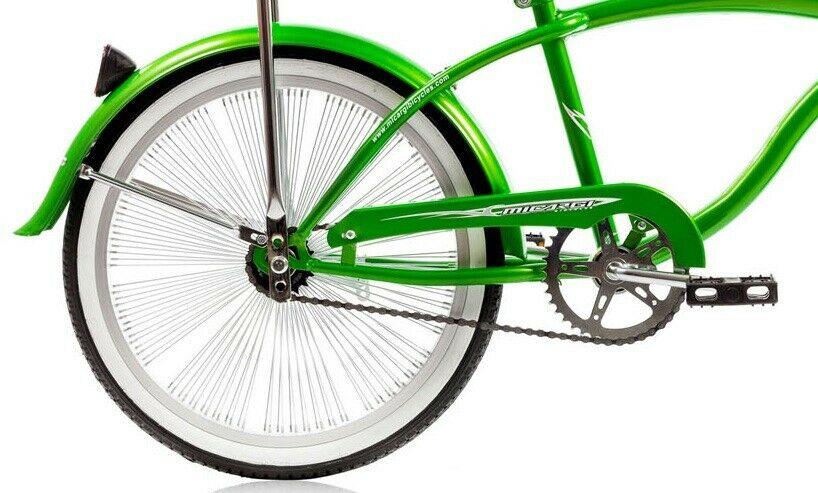 Micargi LOWRIDER F4 20" Lowrider Hi-Ten Steel Coaster Brake Single Speed One Piece Crank Alloy Rims 140H Color: Green