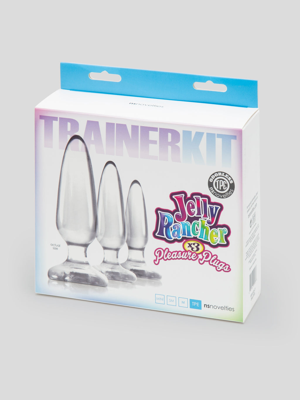Jelly Rancher Pleasure Anal Training Butt Plug Kit (3 Piece), Clear