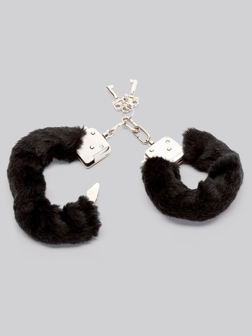 Lovehoney Black Furry Handcuffs, Black | Black