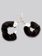 Lovehoney Black Furry Handcuffs, Black | Black