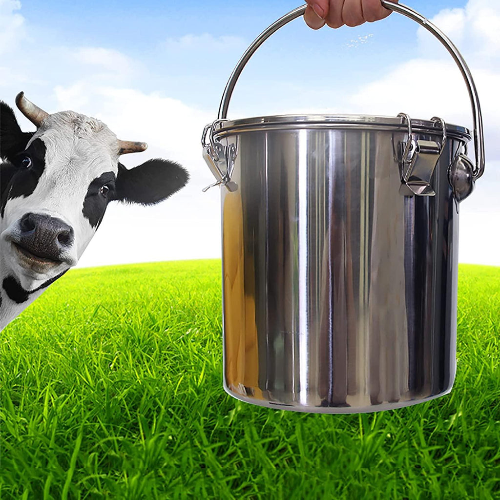 dishengzhen cow milking machine, pulsation vacuum pump milker, with 5l stainless steel milker bucket, livestock household domestic farm milking device