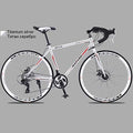XSLY 700c Aluminum Alloy Road Bike 21 27and30speed Road Bicycle Two-disc Sand Road Bike Ultra-Light Bicycle Portable Adult Variable Speed Dual Disc Brake Cycling Racing (Color : 27 Speed S)