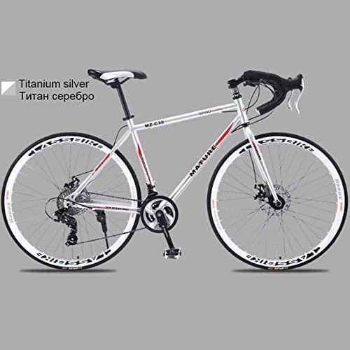 XSLY 700c Aluminum Alloy Road Bike 21 27and30speed Road Bicycle Two-disc Sand Road Bike Ultra-Light Bicycle Portable Adult Variable Speed Dual Disc Brake Cycling Racing (Color : 27 Speed S)