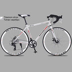 XSLY 700c Aluminum Alloy Road Bike 21 27and30speed Road Bicycle Two-disc Sand Road Bike Ultra-Light Bicycle Portable Adult Variable Speed Dual Disc Brake Cycling Racing (Color : 27 Speed S)