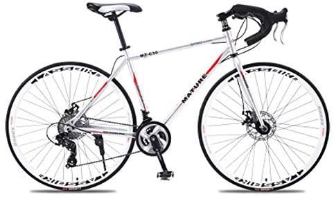 XSLY 700c Aluminum Alloy Road Bike 21 27and30speed Road Bicycle Two-disc Sand Road Bike Ultra-Light Bicycle Portable Adult Variable Speed Dual Disc Brake Cycling Racing (Color : 27 Speed S)