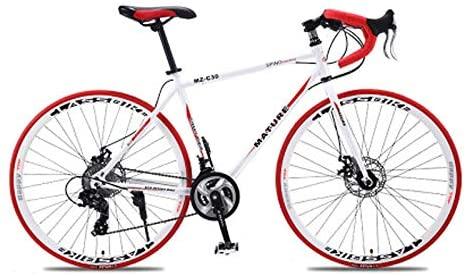 XSLY 700c Aluminum Alloy Road Bike 21 27and30speed Road Bicycle Two-disc Sand Road Bike Ultra-Light Bicycle Portable Adult Variable Speed Dual Disc Brake Cycling Racing (Color : 27 Speed S)