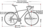 XSLY 700c Aluminum Alloy Road Bike 21 27and30speed Road Bicycle Two-disc Sand Road Bike Ultra-Light Bicycle Portable Adult Variable Speed Dual Disc Brake Cycling Racing (Color : 27 Speed S)