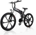 Electric Bikes for Adults, 350W Folding Mountain Ebike with 10AH Removable Battery, Aluminum 26" Electric Bicycle Power Assist Bike with Dual Disc Brakes, Professional 21 Speed Gears-Red