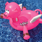 Swimline LOL! Giant Inflatable Ride On Flying Pig Swimming Pool Float (6 Pack)