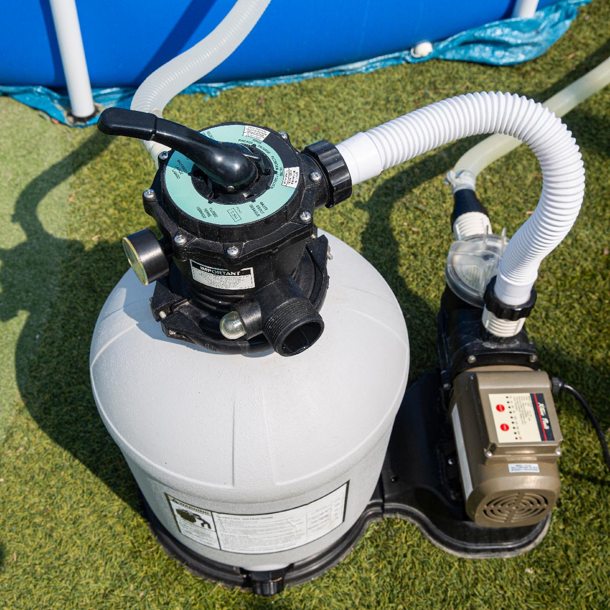xtremepowerus swimming pool 16" sand filter with multi port valve with 3,100gph 3/4 hp pool pump with timer 15,000 gal
