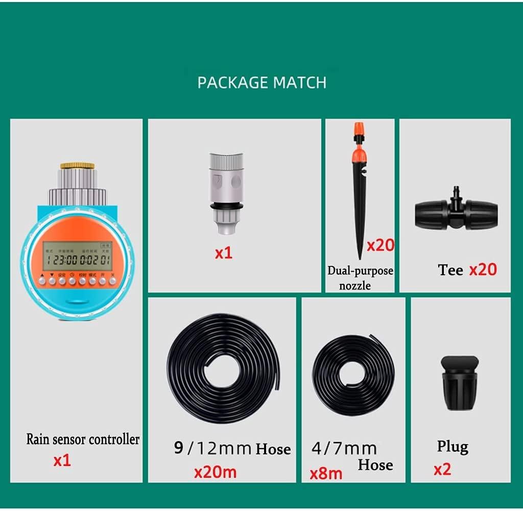 BBGS Irrigation System, with Timer, Automatic Watering System with Adjustable Nozzles, Micro Drip Irrigation Kit for Greenhouse, Garden, Lawn, Flower Beds