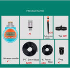 BBGS Irrigation System, with Timer, Automatic Watering System with Adjustable Nozzles, Micro Drip Irrigation Kit for Greenhouse, Garden, Lawn, Flower Beds