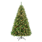 Hykolity Prelit Artificial Christmas Tree, 350 Warm White Lights, 1100 Tips, Foldable Metal Base and Hinged Branches,6.5'