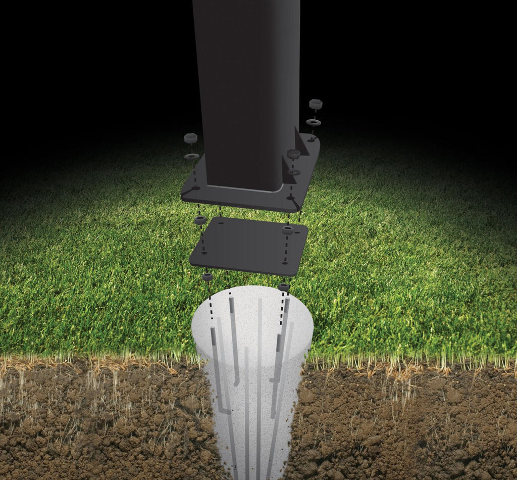 Silverback 54" In-Ground Height-Adjustable Basketball System with Tempered Glass Backboard, Anchor Mounting, and 5-year Limited Warranty