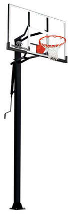 Silverback 54" In-Ground Height-Adjustable Basketball System with Tempered Glass Backboard, Anchor Mounting, and 5-year Limited Warranty