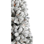 12 ft. Pre-Lit Flocked Akaskan Pine Artificial Christmas Tree with Clear LED Lighting