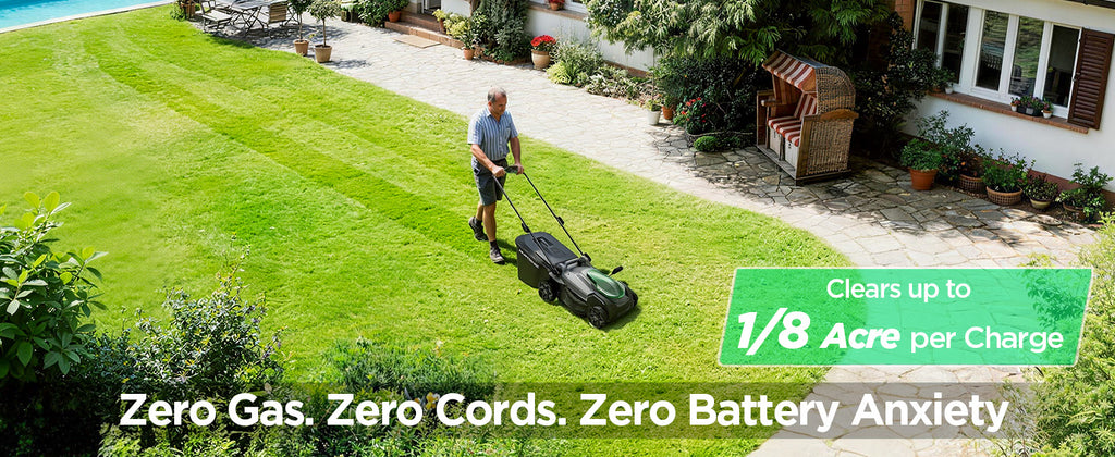 16" Electric Lawn Mower, 40V Cordless Lawn Mower with 2x5.0Ah Batteries &amp; Charger, Brushless Motor, 2-in-1 Mulching &amp; Bagging, 6-Position Height Adjustment, for Small to Medium Yards