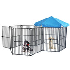 LEMKA Heavy Duty Dog Playpen Dog Kennel, Pet Dog Exercise Playpen Foldable Dog Steel Crate Wire Metal Ca6/10 Panels - 48/60 inches