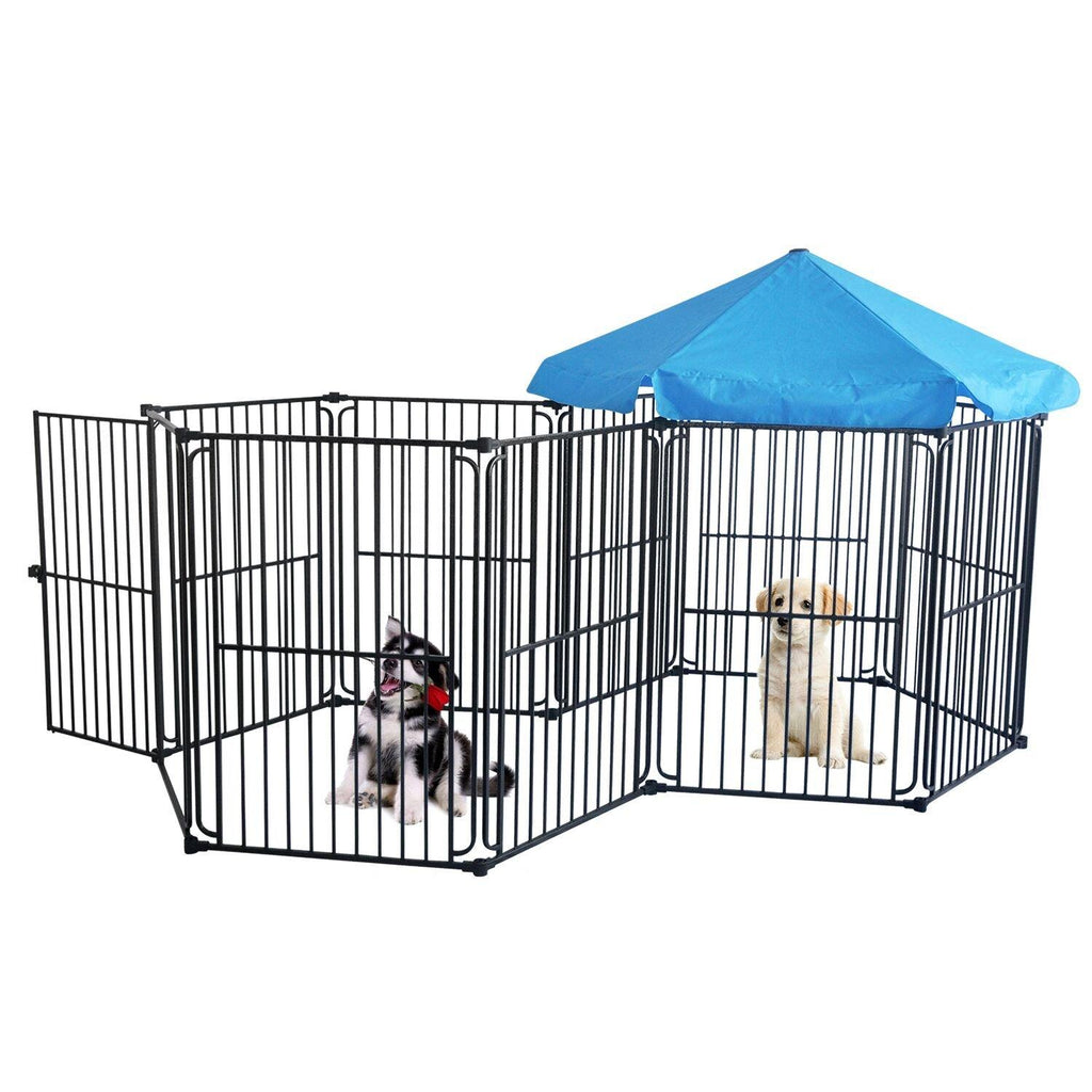 LEMKA Heavy Duty Dog Playpen Dog Kennel, Pet Dog Exercise Playpen Foldable Dog Steel Crate Wire Metal Ca6/10 Panels - 48/60 inches