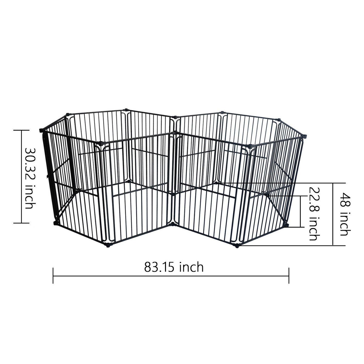 LEMKA Heavy Duty Dog Playpen Dog Kennel, Pet Dog Exercise Playpen Foldable Dog Steel Crate Wire Metal Ca6/10 Panels - 48/60 inches