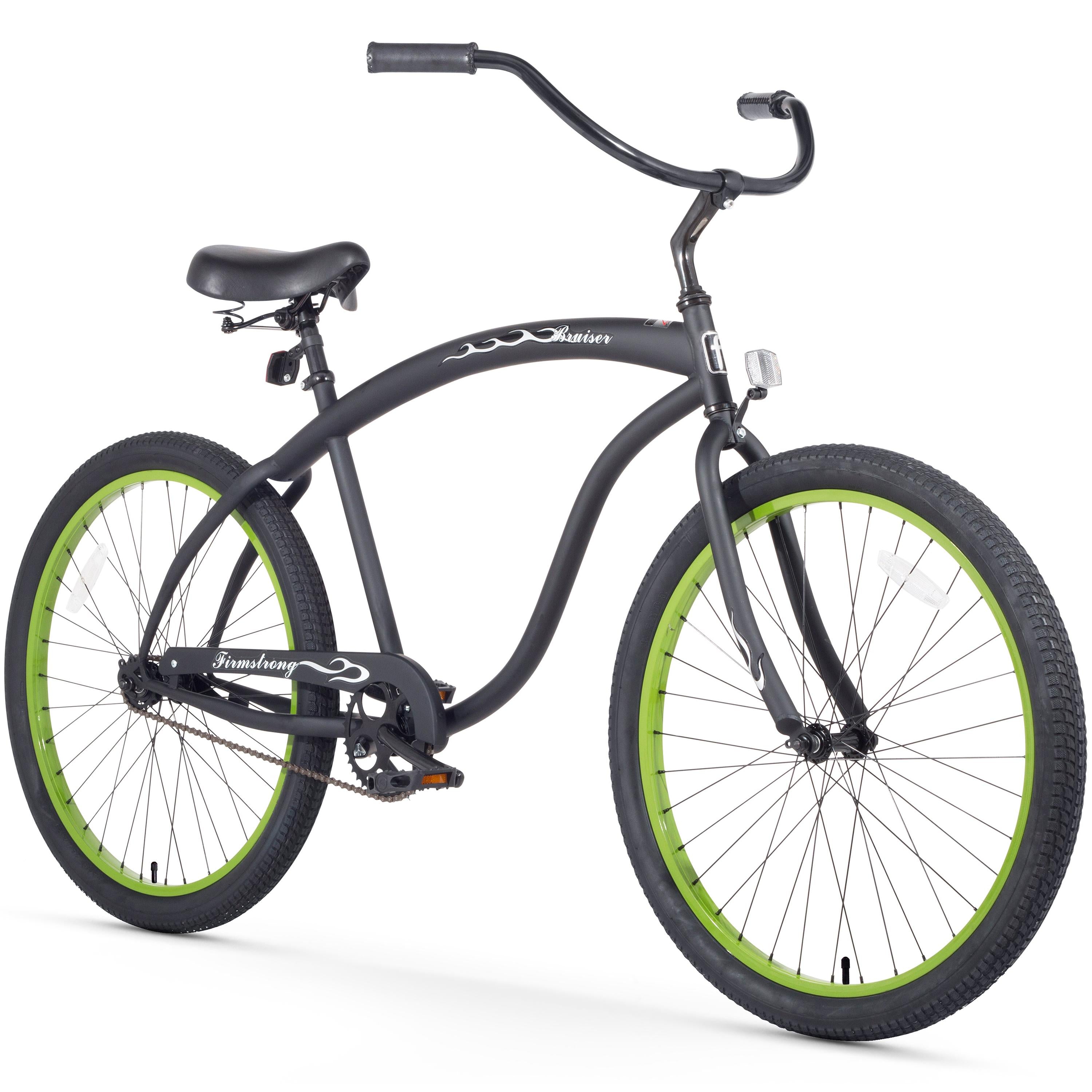 Firmstrong Bruiser , 26", Men's, Single Speed, Matte Black/Green