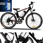Hicient Electric Bike Electric Bicycle for Adult 26'' Electric Mountain Bike 250W Ebike 21 Speed Gear with Removable Lithium Battery and Battery Charger