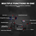 Hjcommed Adjustable Weight Bench, Foldable Workout Bench Incline Bench for Home Gym Strength Training, Adjustable Strength Training Bench with Preacher Curl, Leg Developer and Crunch Handle