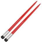 mophorn pair hay spear 49" bale spear 3000 lbs capacity, bale spike quick attach square hay bale spears 1 3/4", red coated bale forks, bale hay spike with hex nut &amp; sleeve for buckets tractors loaders