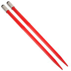 mophorn pair hay spear 49" bale spear 3000 lbs capacity, bale spike quick attach square hay bale spears 1 3/4", red coated bale forks, bale hay spike with hex nut &amp; sleeve for buckets tractors loaders